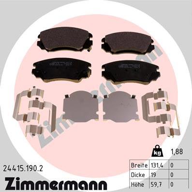 Zimmermann 24415.190.2 - Brake Pad Set, disc brake onlydrive.pro