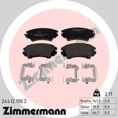 Zimmermann 24412.190.2 - Brake Pad Set, disc brake onlydrive.pro