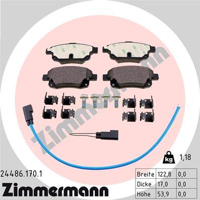 Zimmermann 24486.170.1 - Brake Pad Set, disc brake onlydrive.pro