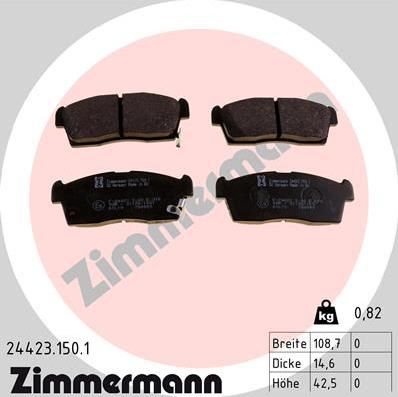 Zimmermann 24423.150.1 - Тормозные колодки, дисковые, комплект onlydrive.pro