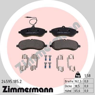 Zimmermann 24595.185.2 - Brake Pad Set, disc brake onlydrive.pro