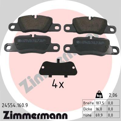 Zimmermann 24554.160.9 - Stabdžių trinkelių rinkinys, diskinis stabdys onlydrive.pro