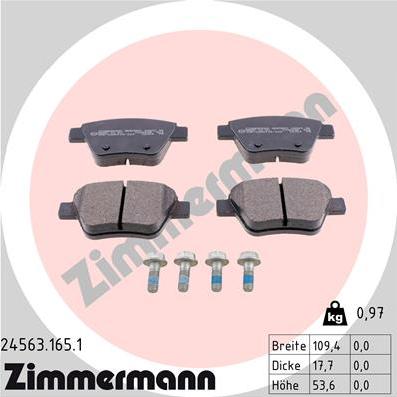 Zimmermann 24563.165.1 - Brake Pad Set, disc brake onlydrive.pro