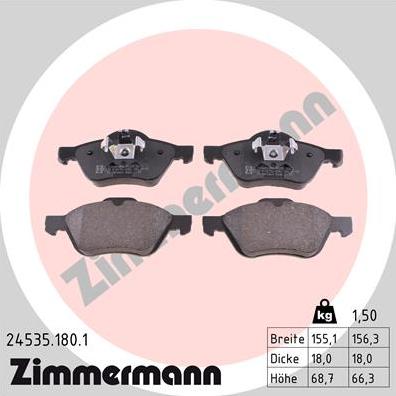 Zimmermann 24535.180.1 - Brake Pad Set, disc brake onlydrive.pro