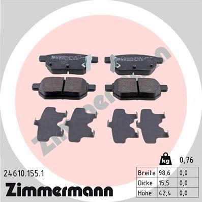 Zimmermann 24610.155.1 - Brake Pad Set, disc brake onlydrive.pro