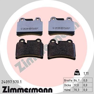 Zimmermann 24097.970.1 - Stabdžių trinkelių rinkinys, diskinis stabdys onlydrive.pro