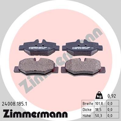 Zimmermann 24008.185.1 - Brake Pad Set, disc brake onlydrive.pro