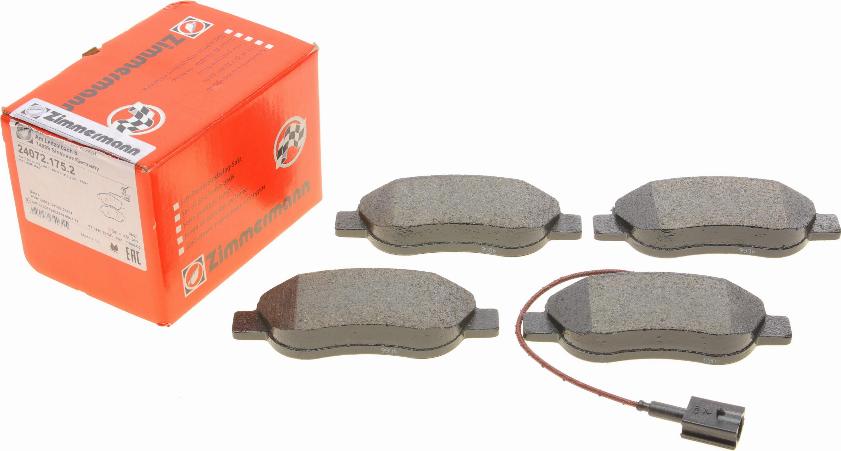 Zimmermann 24072.175.2 - Brake Pad Set, disc brake onlydrive.pro