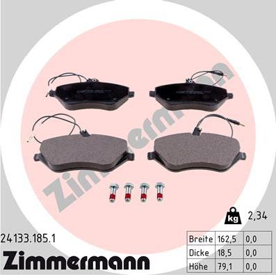 Zimmermann 24133.185.1 - Brake Pad Set, disc brake onlydrive.pro