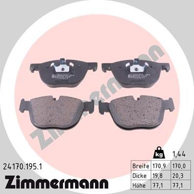 Zimmermann 24170.195.1 - Piduriklotsi komplekt,ketaspidur onlydrive.pro