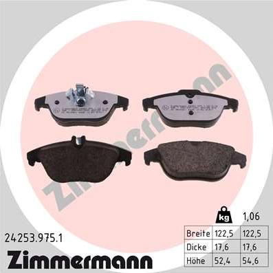 Zimmermann 24253.975.1 - Тормозные колодки, дисковые, комплект onlydrive.pro