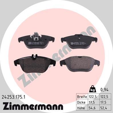 Zimmermann 24253.175.1 - Piduriklotsi komplekt,ketaspidur onlydrive.pro