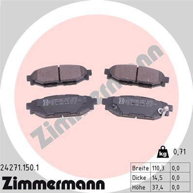 Zimmermann 24271.150.1 - Brake Pad Set, disc brake onlydrive.pro