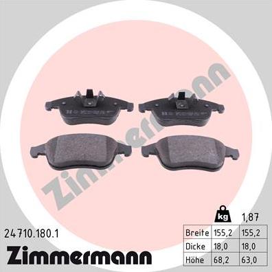 Zimmermann 24710.180.1 - Piduriklotsi komplekt,ketaspidur onlydrive.pro