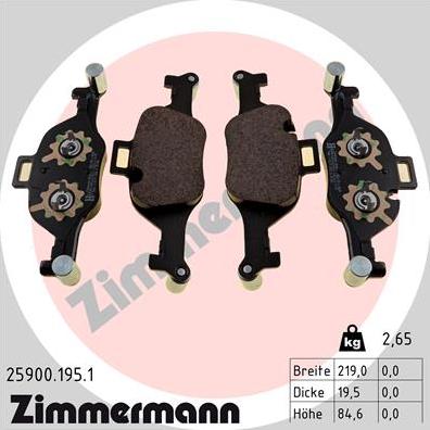 Zimmermann 25900.195.1 - Bremžu uzliku kompl., Disku bremzes onlydrive.pro