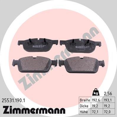 Zimmermann 25531.190.1 - Brake Pad Set, disc brake onlydrive.pro