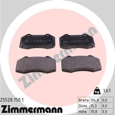 Zimmermann 25528.150.1 - Brake Pad Set, disc brake onlydrive.pro