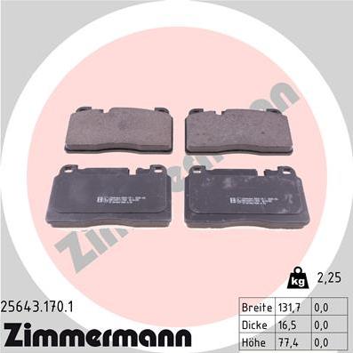 Zimmermann 25643.170.1 - Bremžu uzliku kompl., Disku bremzes onlydrive.pro