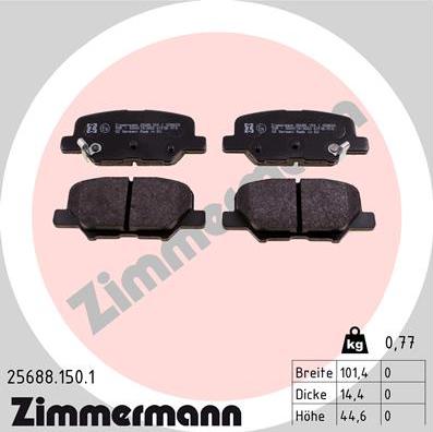 Zimmermann 25688.150.1 - Brake Pad Set, disc brake onlydrive.pro