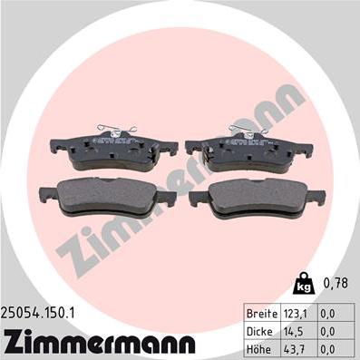 Zimmermann 25054.150.1 - Stabdžių trinkelių rinkinys, diskinis stabdys onlydrive.pro