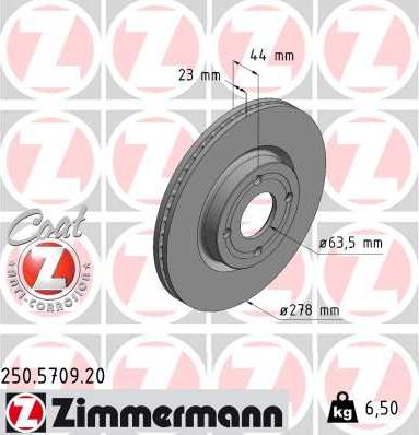 Zimmermann 250.5709.20 - Stabdžių diskas onlydrive.pro