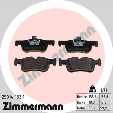 Zimmermann 25014.183.1 - Piduriklotsi komplekt,ketaspidur onlydrive.pro