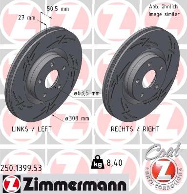 Zimmermann 250.1399.53 - Brake Disc onlydrive.pro