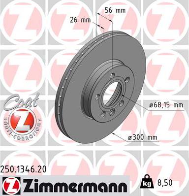 Zimmermann 250.1346.20 - Brake Disc onlydrive.pro