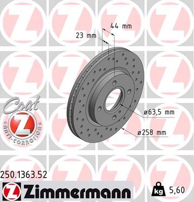 Zimmermann 250.1363.52 - Brake Disc onlydrive.pro