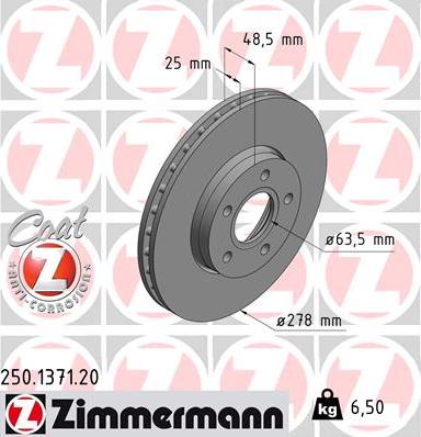 Zimmermann 250.1371.20 - Bremžu diski onlydrive.pro