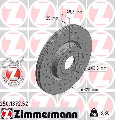 Zimmermann 250.1372.52 - Stabdžių diskas onlydrive.pro