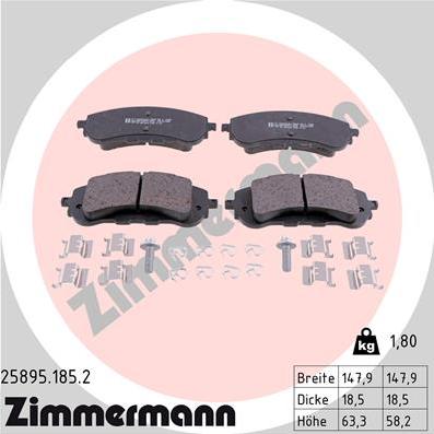 Zimmermann 25895.185.2 - Brake Pad Set, disc brake onlydrive.pro