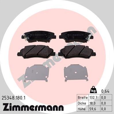 Zimmermann 25348.180.1 - Brake Pad Set, disc brake onlydrive.pro