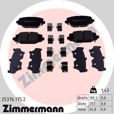 Zimmermann 25376.175.2 - Brake Pad Set, disc brake onlydrive.pro