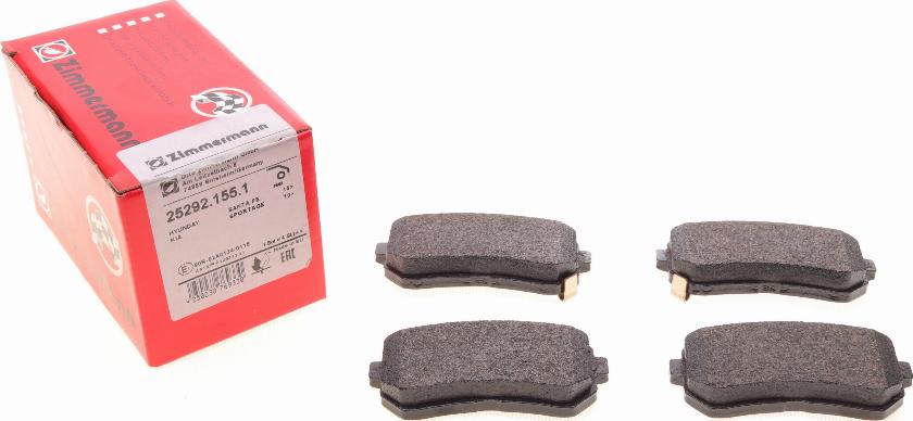 Zimmermann 25292.155.1 - Brake Pad Set, disc brake onlydrive.pro