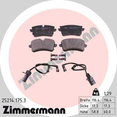 Zimmermann 25214.175.3 - Piduriklotsi komplekt,ketaspidur onlydrive.pro