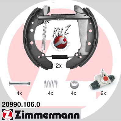 Zimmermann 20990.106.0 - Комплект тормозных колодок, барабанные onlydrive.pro