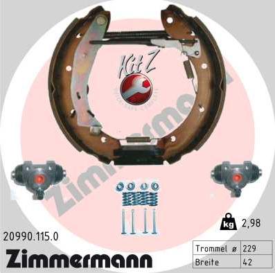 Zimmermann 20990.115.0 - Brake Shoe Set onlydrive.pro