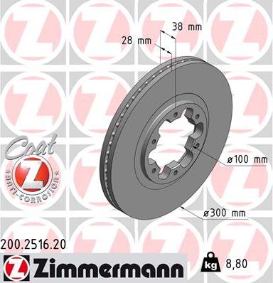 Zimmermann 200.2516.20 - Brake Disc onlydrive.pro