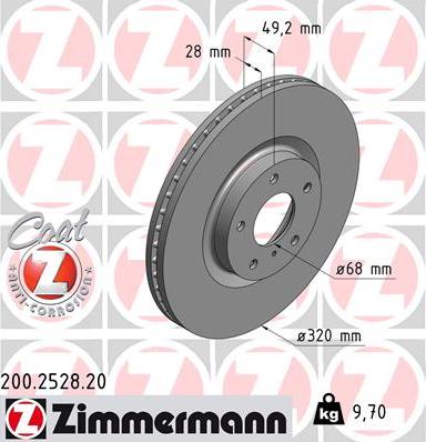 Zimmermann 200.2528.20 - Bremžu diski onlydrive.pro