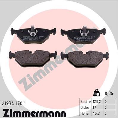 Zimmermann 21934.170.1 - Brake Pad Set, disc brake onlydrive.pro