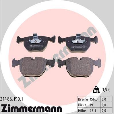 Zimmermann 21486.190.1 - Bremžu uzliku kompl., Disku bremzes onlydrive.pro