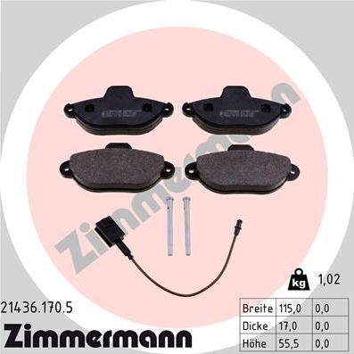 Zimmermann 21436.170.5 - Brake Pad Set, disc brake onlydrive.pro