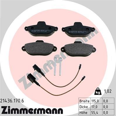 Zimmermann 21436.170.6 - Brake Pad Set, disc brake onlydrive.pro