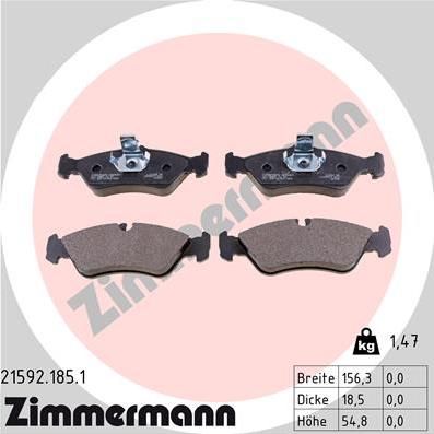 Zimmermann 21592.185.1 - Bremžu uzliku kompl., Disku bremzes onlydrive.pro