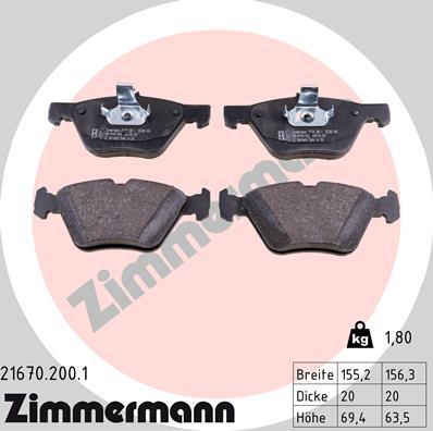 Zimmermann 21670.200.1 - Bremžu uzliku kompl., Disku bremzes onlydrive.pro