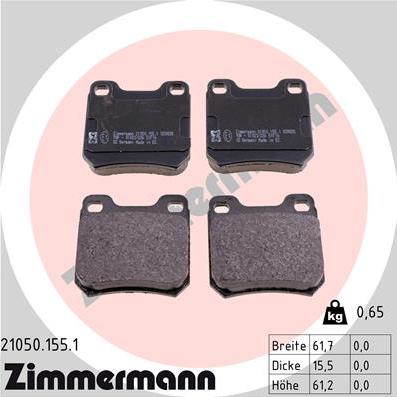 Zimmermann 21050.155.1 - Brake Pad Set, disc brake onlydrive.pro