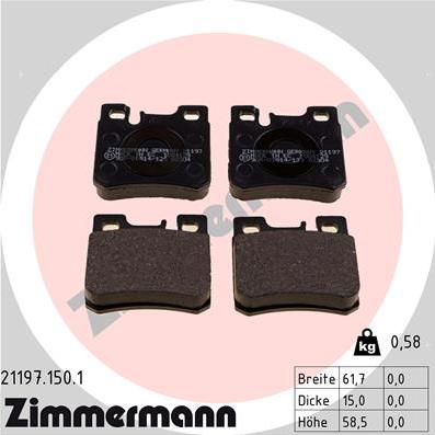 Zimmermann 21197.150.1 - Brake Pad Set, disc brake onlydrive.pro