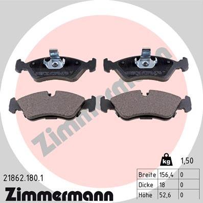 Zimmermann 21862.180.1 - Stabdžių trinkelių rinkinys, diskinis stabdys onlydrive.pro