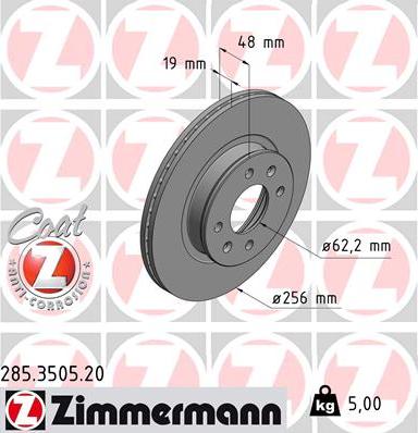 Zimmermann 285.3505.20 - Brake Disc onlydrive.pro
